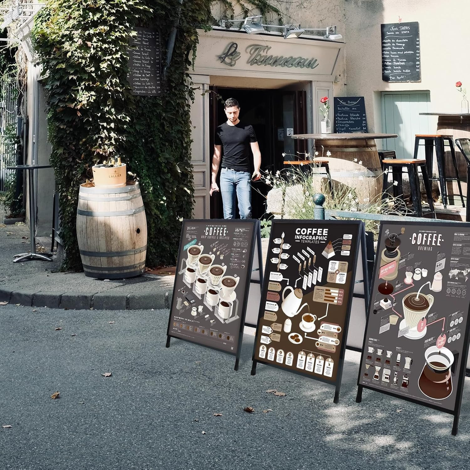 Ydisplay a Frame Sidewalk Sign 24X36 Inches Sandwich Board Signs Outdoor Heavy D