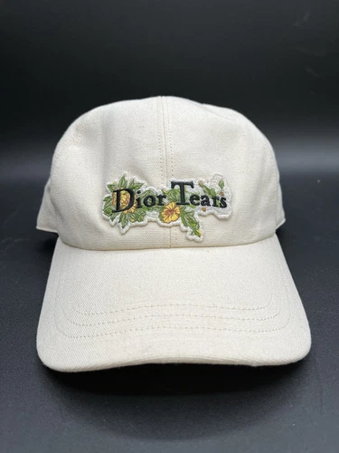 Chapeau Dior X Denim Larmes Tissé Beige/Multicolore Floral Taille L