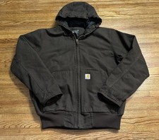 Carhartt Washed Duck Insulated Active Jacket J130 Size M Reg Brown 104050 DKB