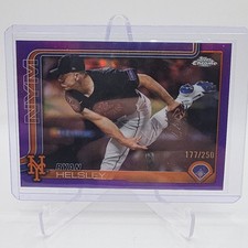 Topps 2025 Chrome Update Series Ryan Helsley #USC12 Purple Refractor /250 Mets
