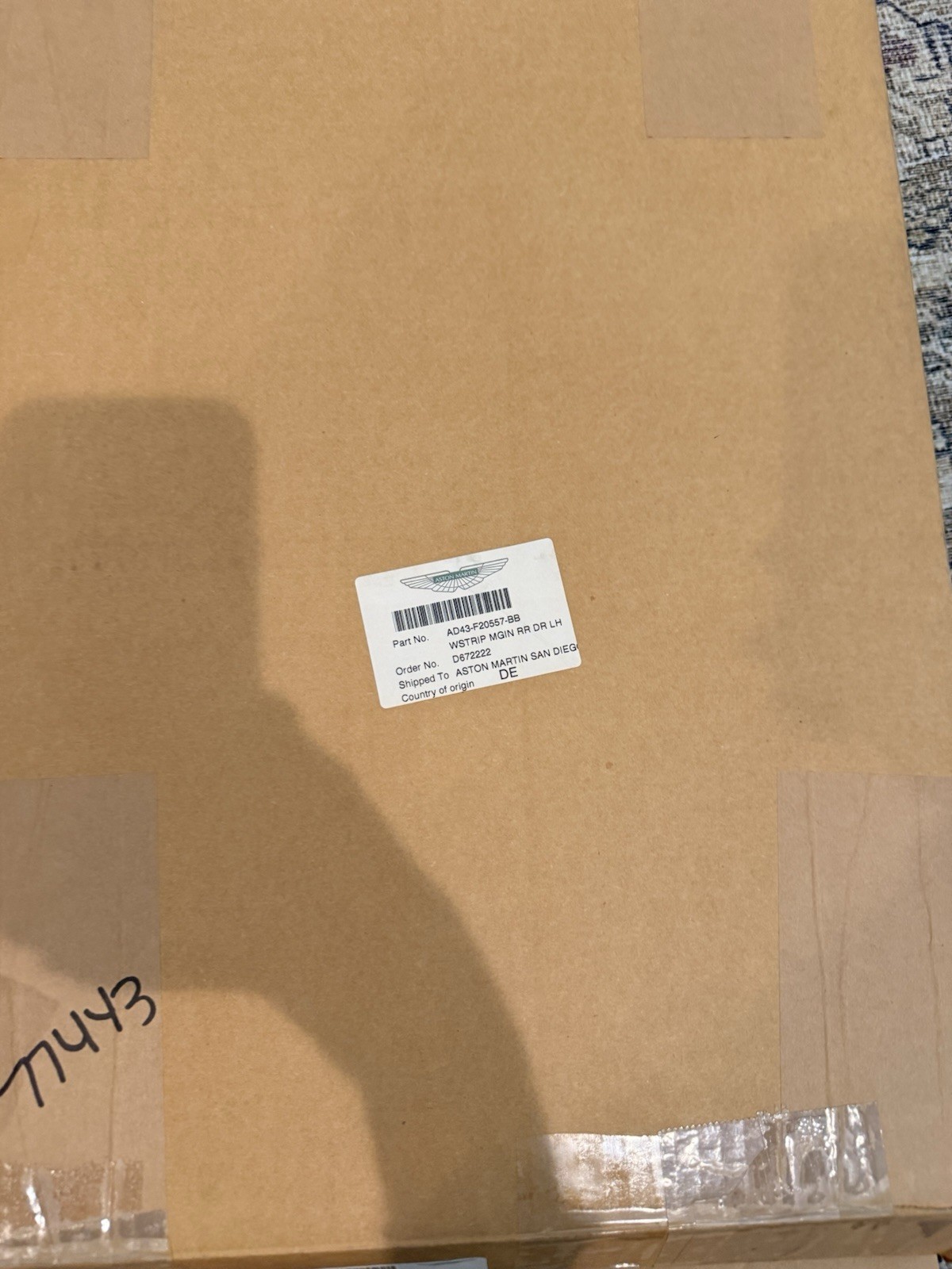 Aston Martin Rapide Rear Left Outer window scraper seal P/N AD43F20557BB