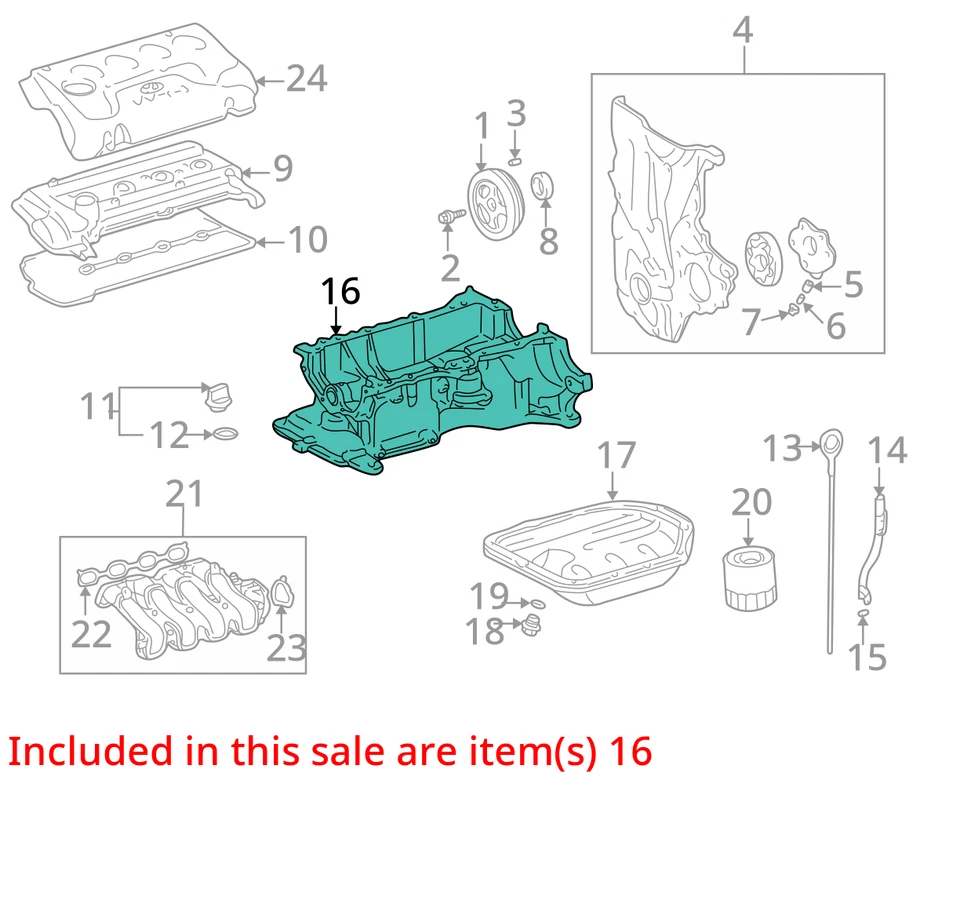 Scion Xb 2004-2006 cárter de aceite del motor HOB32 Foto 3 de 4