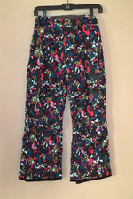BOULDER GEAR SKI/SNOWBOARD PANTS Girls/Youth size MED black multi-colored EUC