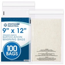 - 9" X 12" 100 Count Self Seal Clear Poly Bags with Suffocation Warning for...