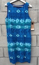 Vintage Carol Little Blue Teal Floral Sleeveless Midi Dress Women  s 10