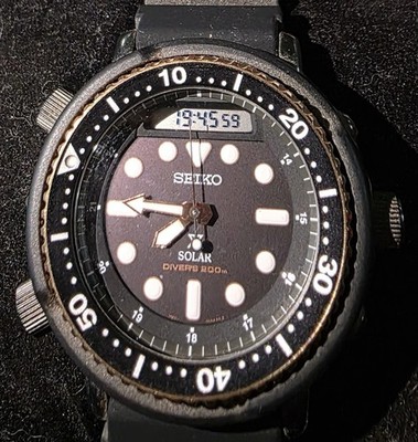 Seiko Prospex Solar Diver's Watch 200m Black Stainless Steel