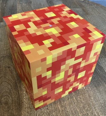 Minecraft Lava Orange 6  Block Cube Night Light Mojang 2018 WORKS