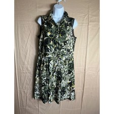 Simply Vera Vera Wang Womens M Sleeveless Collared Dress Abstract Swirl Print
