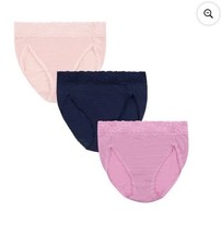 Vanity Fair Radiant Womens Hi-Cut Underwear Panties 3-Pair Nylon Striped 3XL