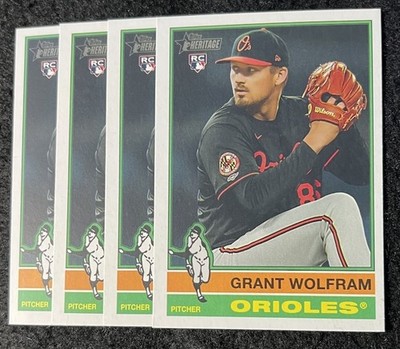 2025 Topps Heritage #550 - Grant Wolfram - RC  - Lot Of 4 - NM/M