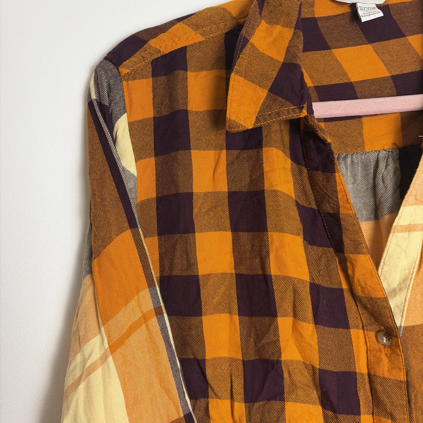 Cato Women’s Button Down Orange Multi Pattern Pla… - image 3