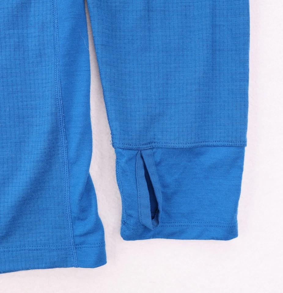 Pullover Icebreaker Merino 1/4 Cremallera Con Capucha Para Hombre Grande Capa Media Azul Tejido Bolsillo Foto 4 de 4