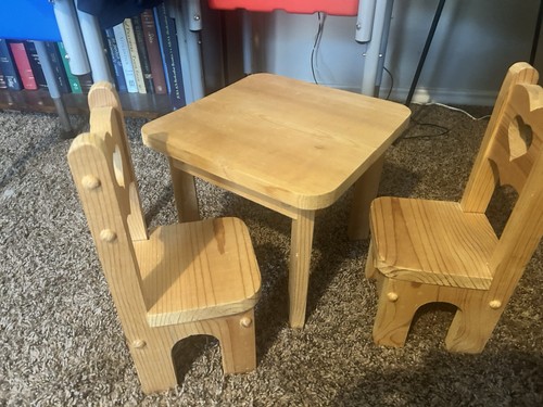 Handmade Solid Wood 18” American Girl Doll Furniture Set – Table, Chairs & Hut