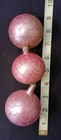 Vtg 3 Pc. Pink Glass Scalloped Glitter Poland Ornaments — photo 1