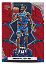 2021-22 Panini Mosaic Red Wave Prizm #90 Immanuel Quickley (Knicks)