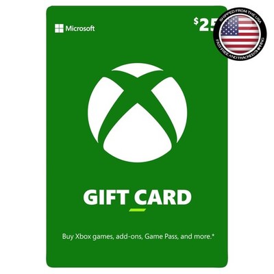 Microsoft Gift Card Digital Delivery $25 for Xbox and Microsoft Store Online