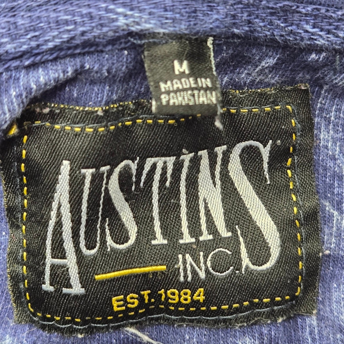 Austins Inc Montana Hoodie Mens Sz M Blue Acid Wash Graphic Pullover Sweatshirt View 4