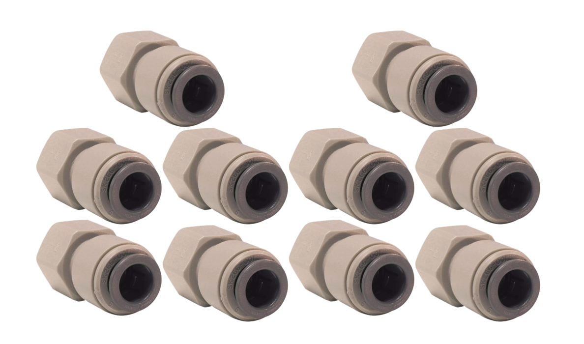 10 x John Guest 12mm Female To 3/8"" BSP Female Push Fit Water Pipe Connector