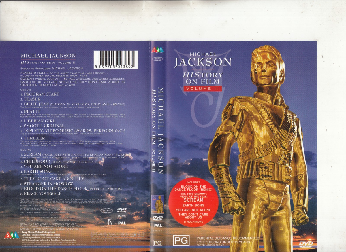 Michael Jackson-History on Film-Vol 2-1995-Music MJ-DVD | eBay