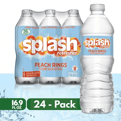 #ad SPLASH Refresher Peach Rings Flavored Water 16.9 fl oz Bottles 24 Pack $32.99