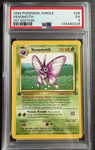 Venomoth (1st Edition) graded PSA 5 for sale on eBay
