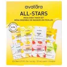Avatara All-Stars 8-Pack Facial Sheet Mask Variety Pack  Clean K-Beauty Set ...