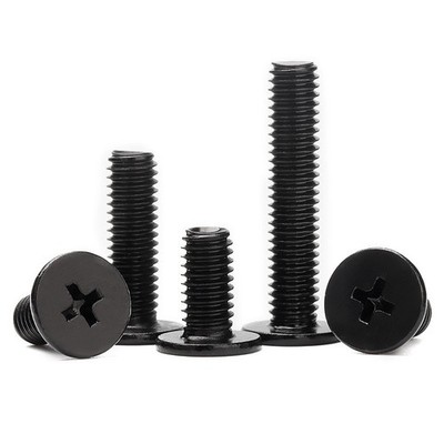 M2/M2,5 - M6 Kreuzschlitz Niedrig Flachkopf Schrauben Schwarz 304 Edelstahl V2A