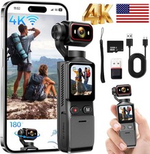Portable Handheld Vlogging Camera, 4K Wifi Pocket Action Camera Video Camcorder