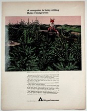 Weyerhaeuser Vintage Print Ad Forestry Red Fox Trees Conservation