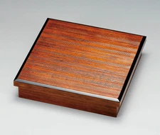 Luxury Lunchbox Echizen lacquerware Hegi pattern with cross divider natural wood