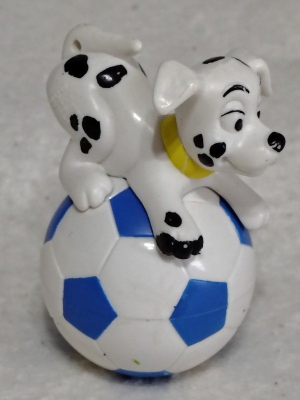 Vintage Disney's 101 Dalmatian's Dog On Soccer Ball Figurine Toy