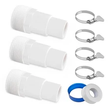 3 Pack Universal Combo Pool Hose Adapter,1-1/4" or 1-1/2" Hose Connector for ...