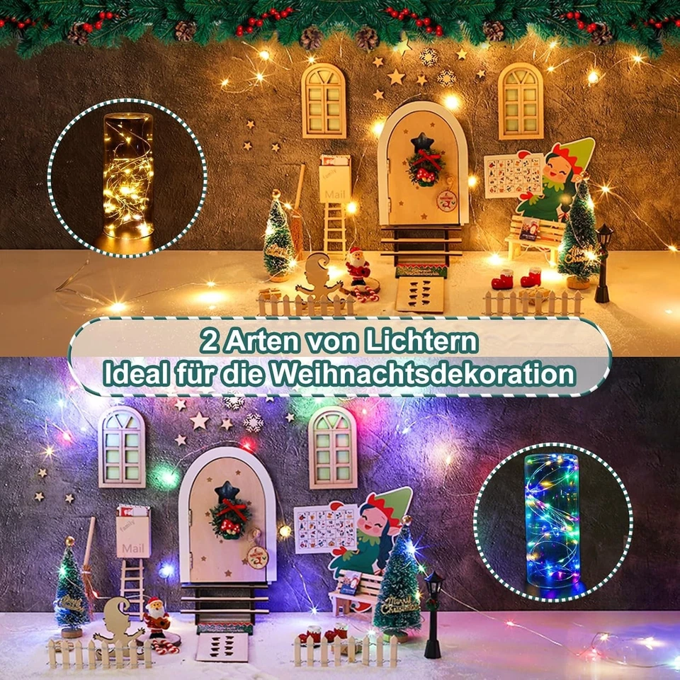 Wichteltür Set, 56 Stück Wichtel Zubehör Weihnachten Weihnachtswichtel - Bild 2 von 4