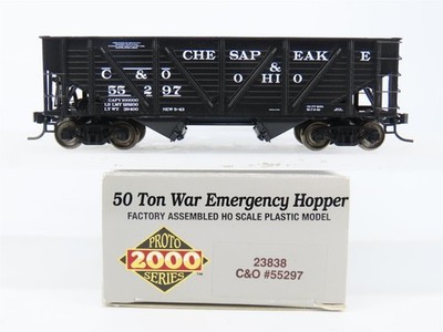 HO Scale PROTO 2000 23838 C&O Chesapeake & Ohio Railroad 2-Bay Hopper #55297