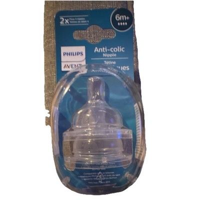 Philips AVENT Anti-colic Nipple Flow 4 Silicone 6 Months+ 2 Pack SCF424/04