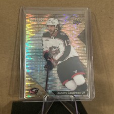 2024 UD Allure Johnny Gaudreau Gold Glitter Bomb 175/199 #25 Blue Jackets
