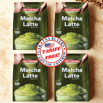 4X INSTANT MATCHA LATTE 3 IN 1 TEA DRINK (12's x 25g) AIK CHEONG