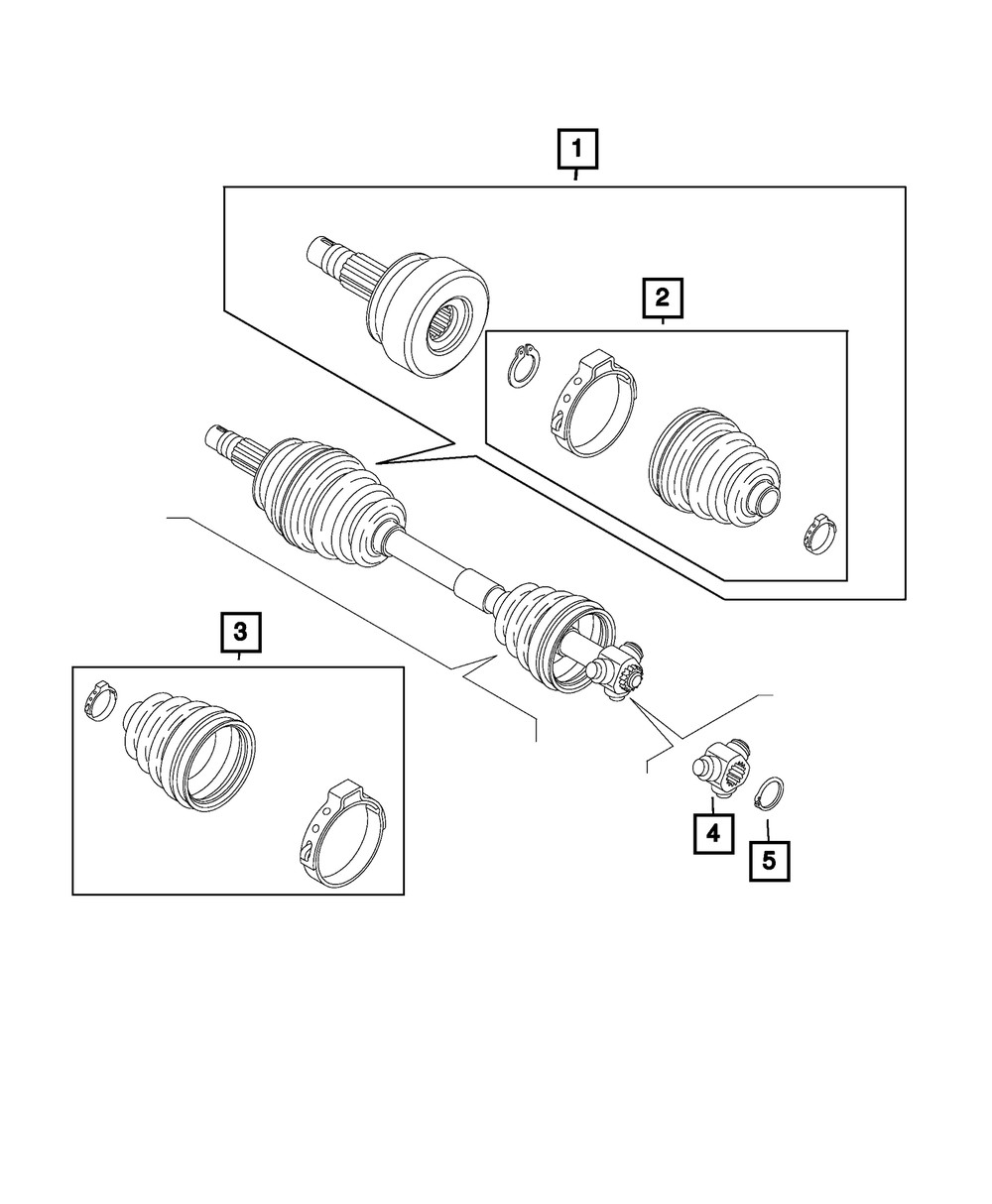 Kit de bota de media transmisión delantera para Ram ProMaster City 2014-2022 (N/P 68189928AA)