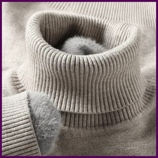 Men Knitted Turtleneck Sweater Slim Fit Long Sleeve Solid Color