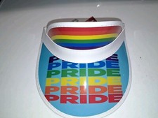 Orgullo Arco Iris Visera de Sol Visera de Plástico Sombrero LGBTQ+ Orgullo Gay Talla Única NUEVO