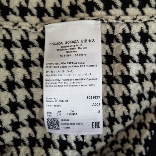 Escada Sapiro Sweater Houndstooth Embellished Stretch Wool Blend Womens Small - Picture 11 of 12