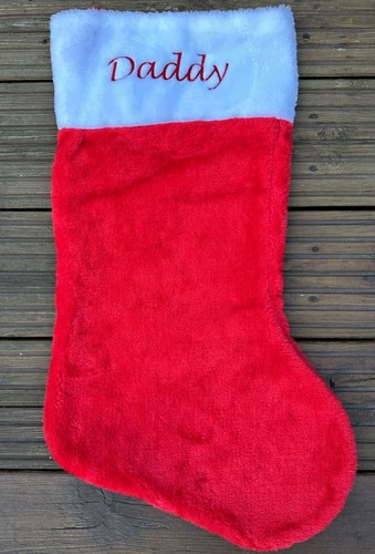 Medias jumbo rojas de Navidad bordadas de lujo personalizadas 60 cm x 26 cm - Imagen 2 de 5