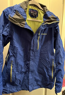 Patagonia Women's Piolet Winter Ski Jacket Gore-Tex Size Medium Viking Blue Lime