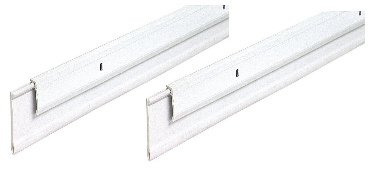 2 ~ M-D White Aluminum Sweep For Garage Doors 36" L X 3/4" W/ Hardware ...