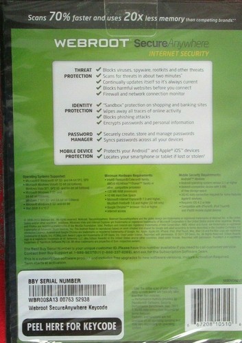 WEBROOT Secure Anywhere Windows 8 Mac PC Mobile, Protects 3 DEVICES BRAND NEW - Picture 2 of 4