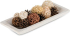 Decorative Wood Dough Bowl: Long Wooden Centerpiece Table Decorations Natural Ca