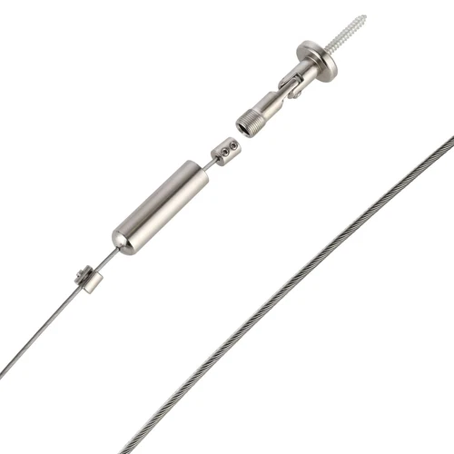 5m Edelstahl Seilspanner Seilspanngarnitur Gardinenseil Vorhang-Set Drahtseil - Bild 4 von 12
