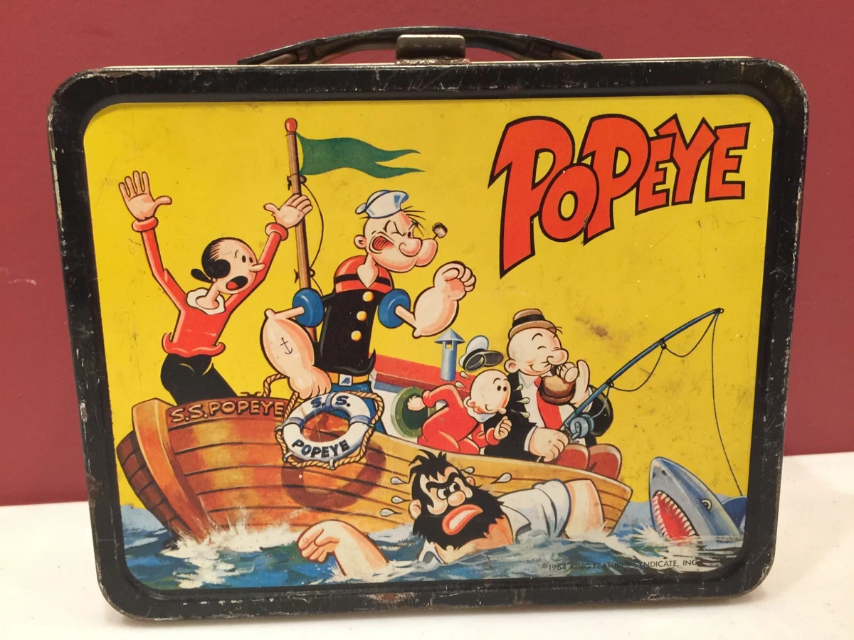 ヴィンテージ　ポパイ メタル　ランチボックス　1970年代　貴重 Popeye Lunch Box Indiana Collectible Metal Lunchboxes (Pre-1970