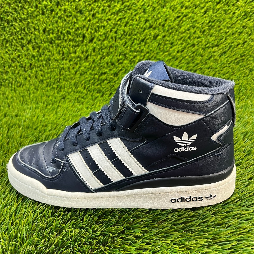 Adidas Forum Mid Mens Size 8 Blue White Athletic Leather Shoes Sneakers