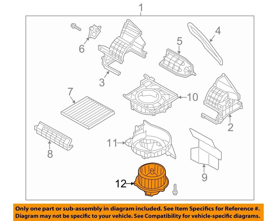 Motor de soprador HVAC usado serve: 2014 Hyundai Veloster grau A - Imagem 3 de 4